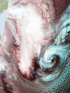 Regulær »storm-snurrebase« fra Grønland rammer Vestkysten sidst på ugen. foto: DMI