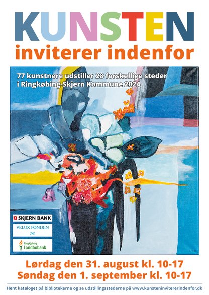Lørdag den 31. august og søndag den 1. september kl. 10.00 -17.00 åbner kunstnere i hele Ringkøbing-Skjern Kommune deres værksteder og udstillingsrum for besøgende under arrangementet »Kunsten inviterer indenfor«