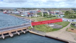 Ringkøbing-Skjern Kommune. Asfaltreparationer afmærket med rød