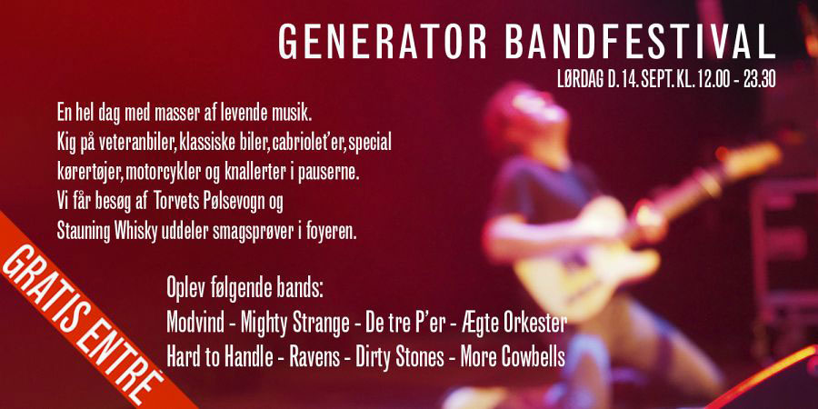 Bandfestival på GENERATOR med fri entré hele dagen. foto: Generator