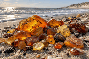 Rav på stranden ved Hvide Sande - HvideSande.nu